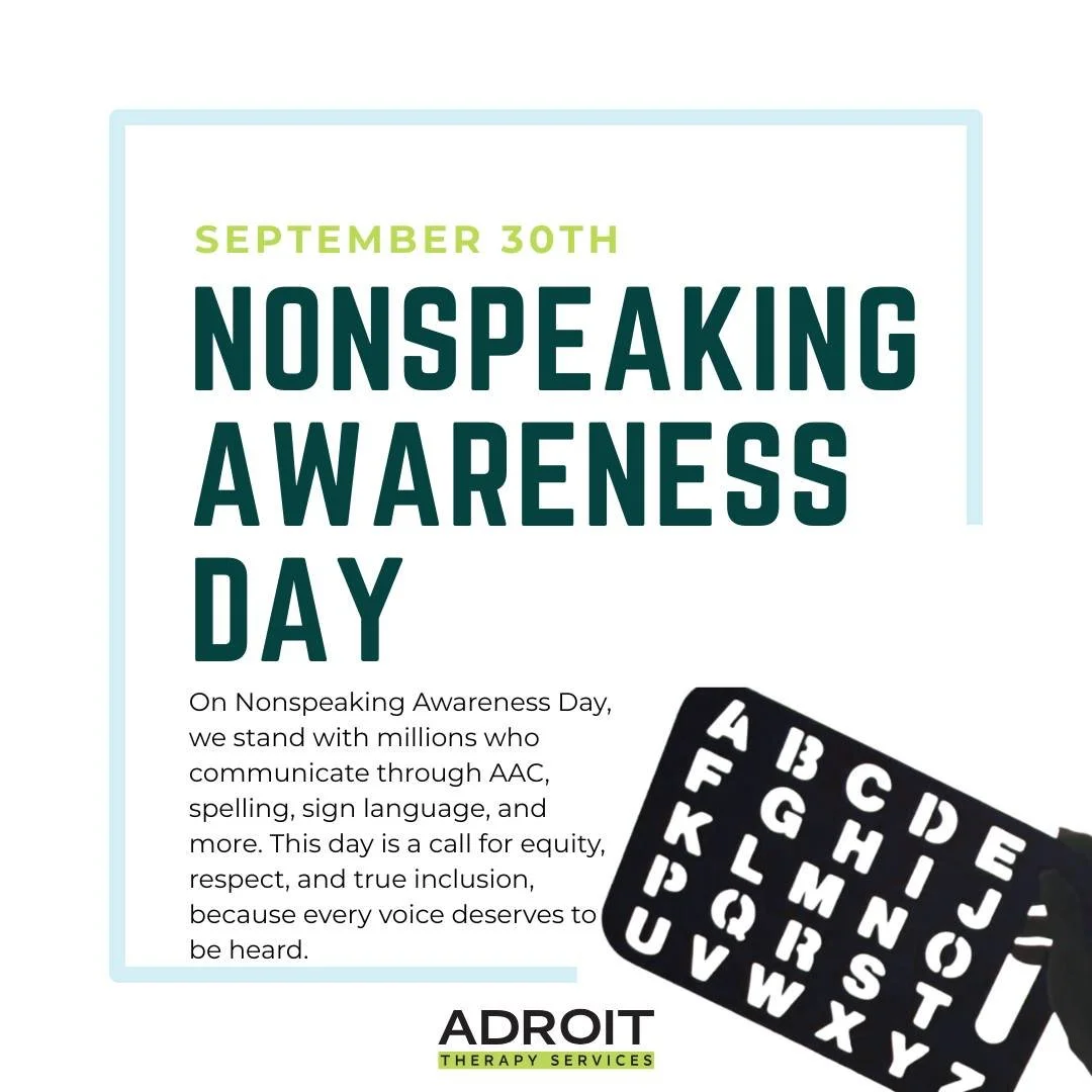 September 30th is Nonspeaking Awareness Day!

Today, we stand with millions who communicate through Augmentative and Alternative Communication (AAC), spelling, sign language, and more. This day is more than just awareness. It is a call for equity, re