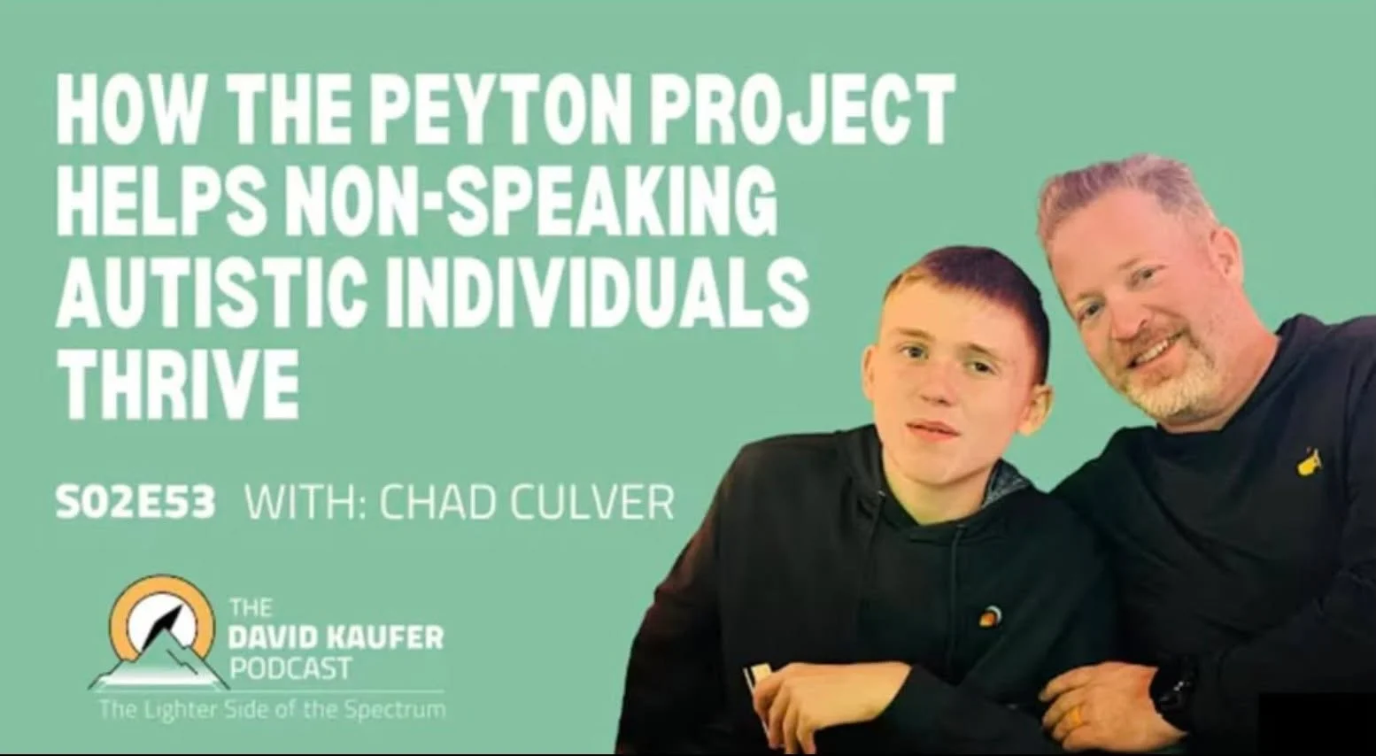 Chad Culver was recently featured on the podcast, The Lighter Side of the Specrum, with host David Kaufer. 

In the episode, Chad shares Peyton&rsquo;s journey as a nonspeaking autistic individual. From years of low expectations to the life-changing 