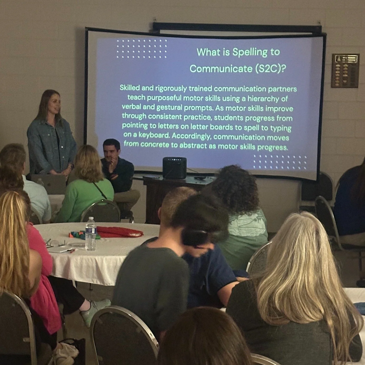 Thank you to everyone who came out to learn about Spelling to Communicate in Chattanooga with Owen and Kelley! We are thrilled that so many of you are interested in learning more. 
If you weren&rsquo;t able to join us on Friday, please email info@adr