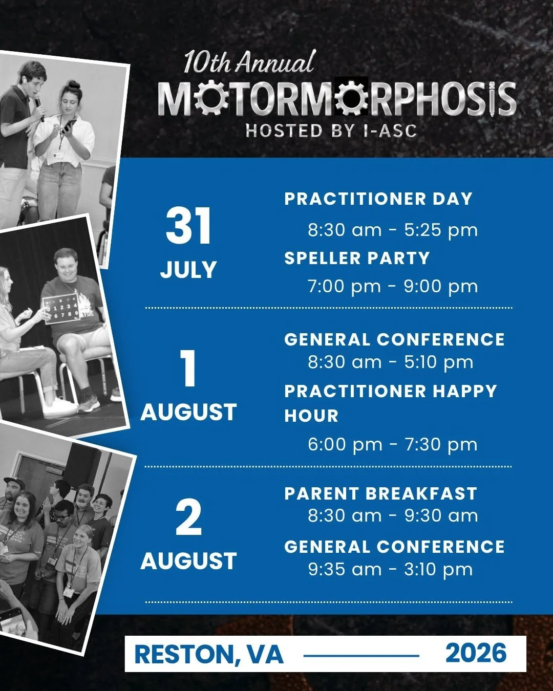 MOTORMORPHOSIS WEEKEND LINEUP IS HERE 🔥 

Check out the full weekend schedule and grab your tickets below! You might spot a familiar face on the presenter lineup 👀

Full schedule and tickets: https://i-asc.org/events/motormorphosis-conference/