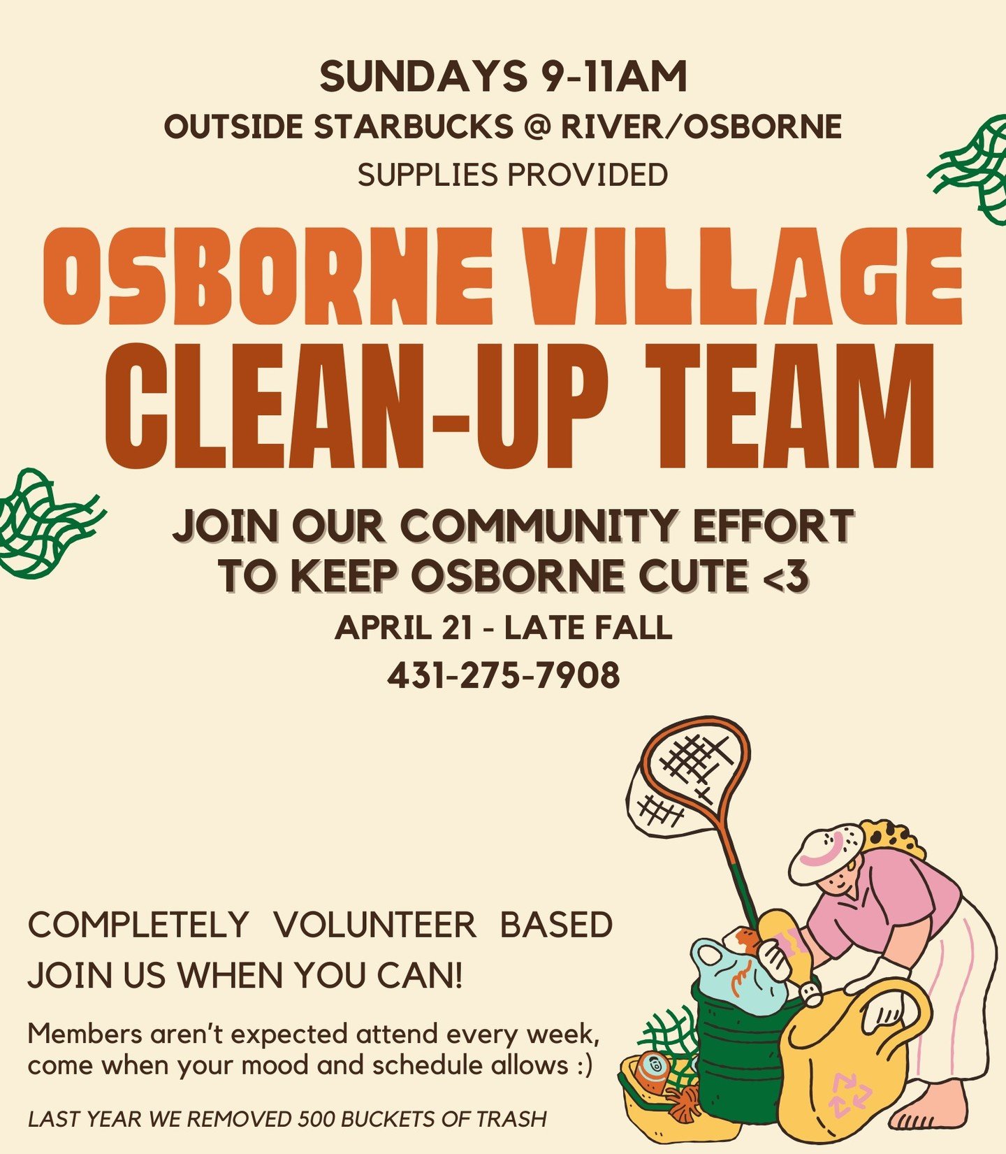 THIS SUNDAY💫 Join your community for the first Sunday clean up of the year! This team was founded and continues to run on a complete volunteer basis. We are so so grateful to have a community invested in keeping our block safe, clean, fun and fresh 