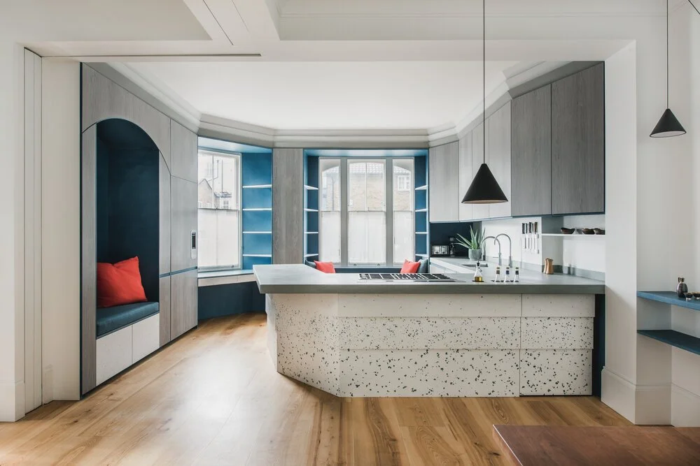 Valchromat, Grey Veneered Tulipwood &amp; Smile Plastics Kitchen in Barnsbury, Islington