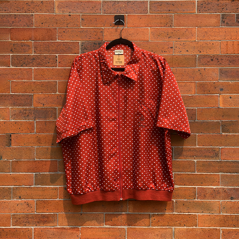 Sea Garden Vintage Satin Shirt Zip