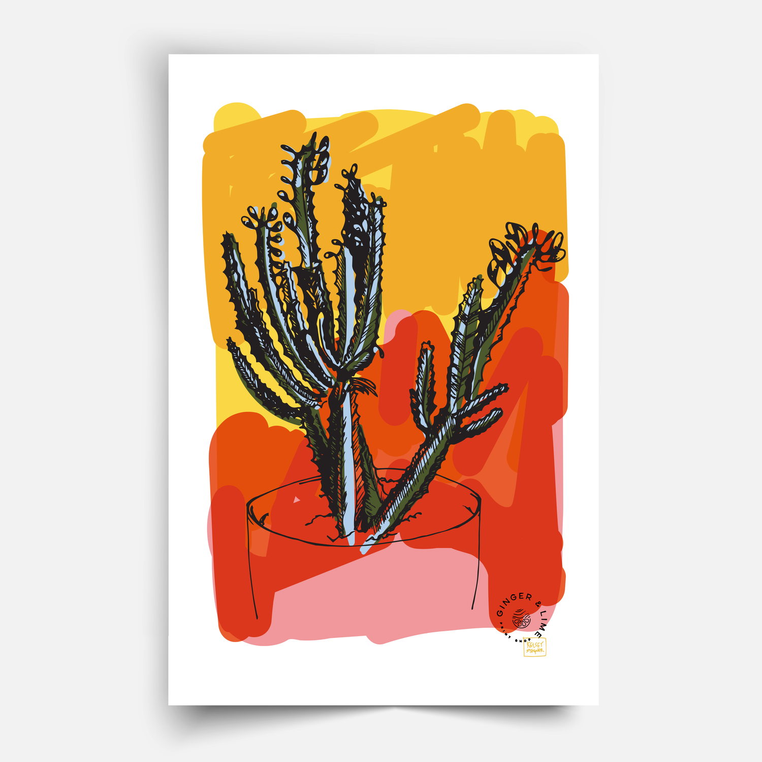 Living Room Cactus  Ginger & Lime Print Shop