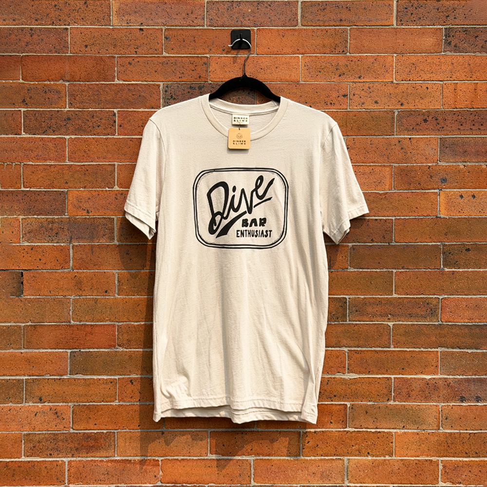 Dive Bar Enthusiast Tee - Bone + Black