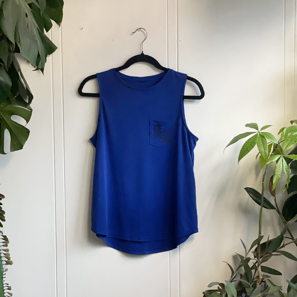 Strange Leaves Heavyweight Royal Blue Tank
