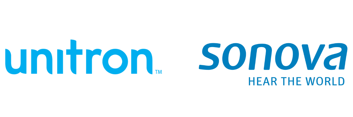 Logos of Uniton and Sonova with the tagline 'Hear the World'