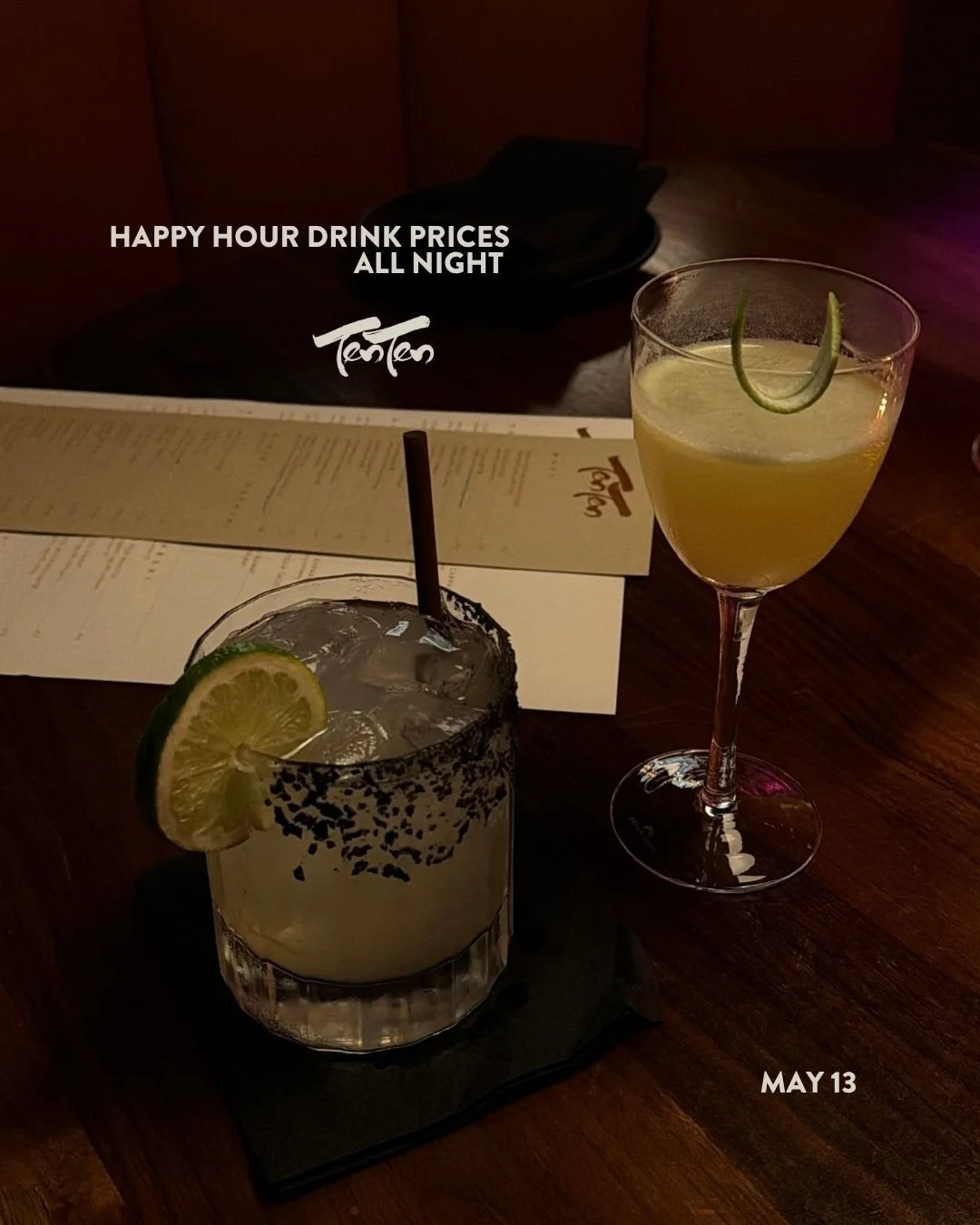 World Cocktail Day deserves an all night celebration. Spring drink happy hour prices all night long, May 13 🍸