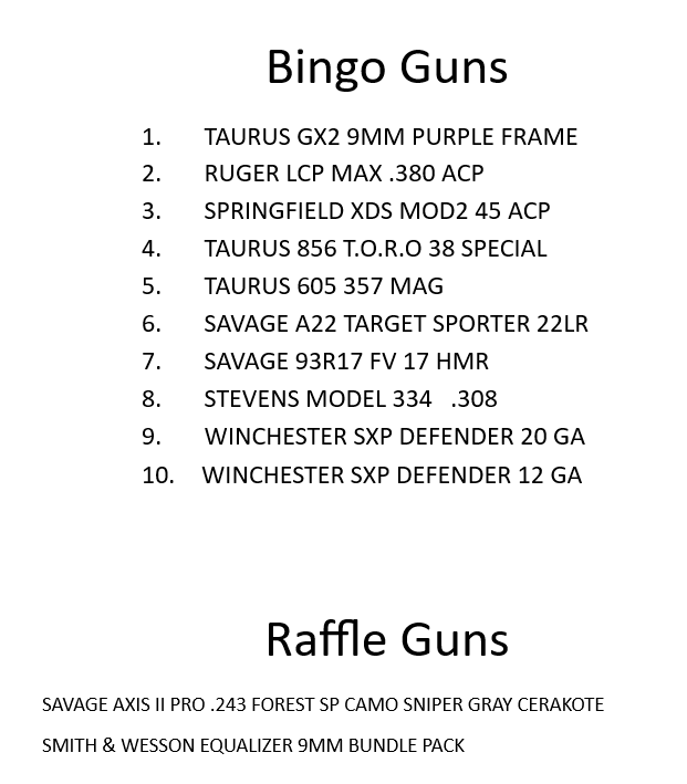 List of Bingo Guns