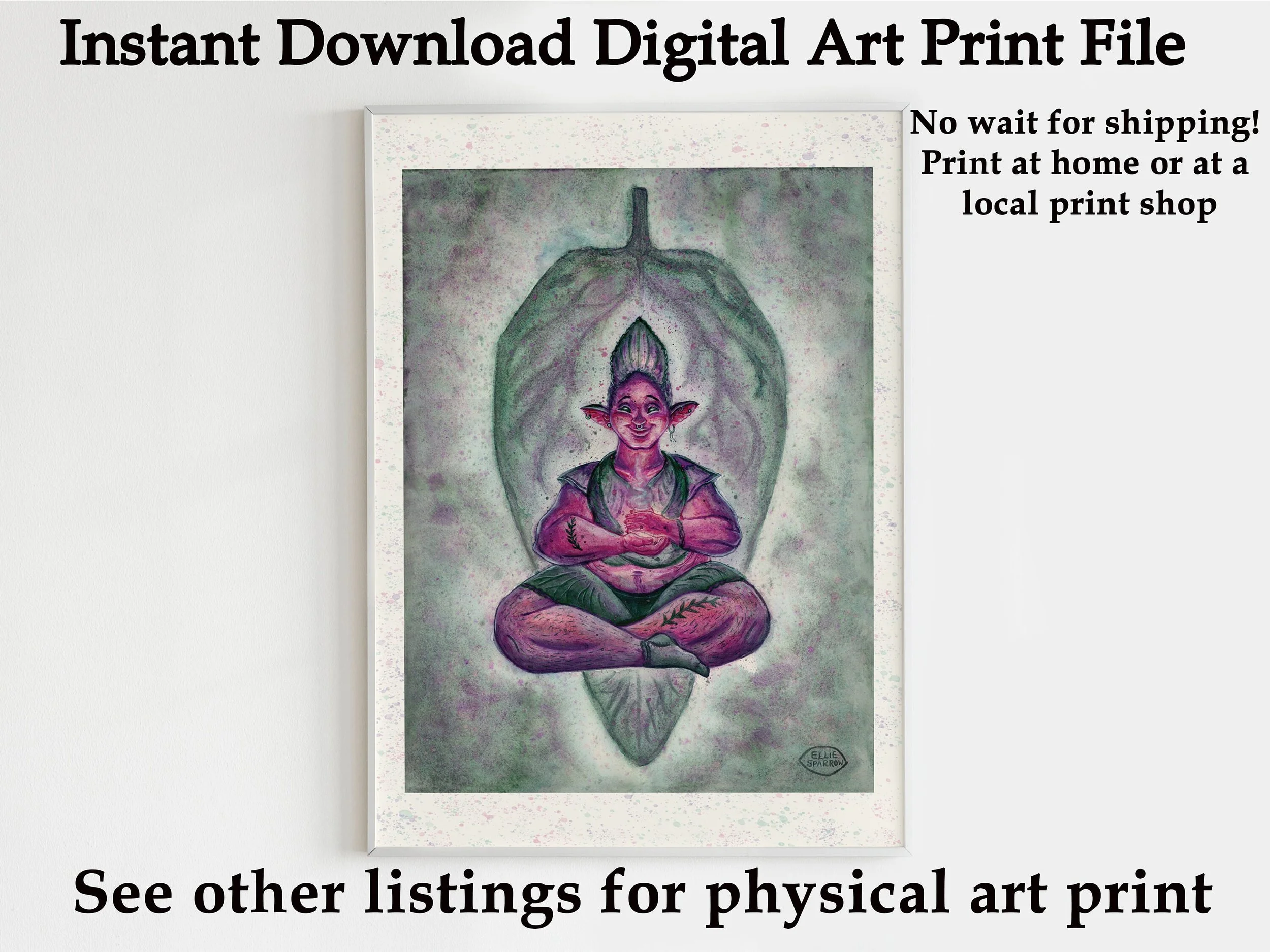 Herb Artwork - Print at Home Art - Art Print Kitchen - Witchy Kitchen Print - Art Gift for cook - Art for herbalist - Cosy Art for Gardener