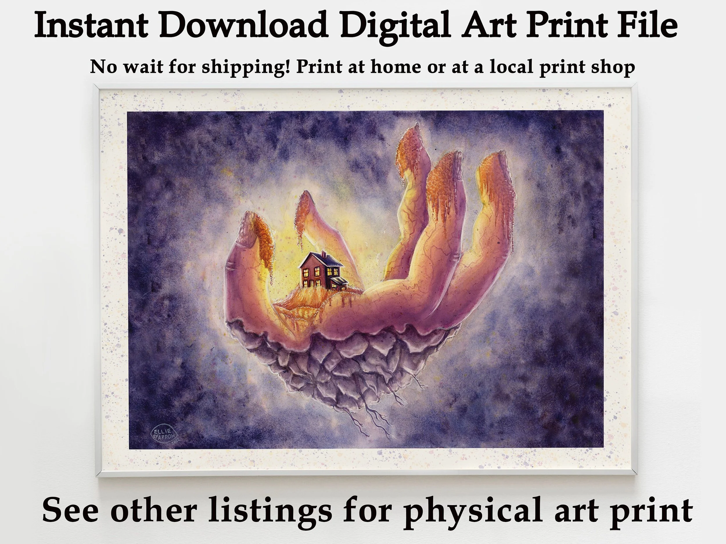 Print at Home Art Print - Instant Downloadable Art- Moving House Art Gift - Moving Away Art - New House Art Print - Cosy Watercolour Art