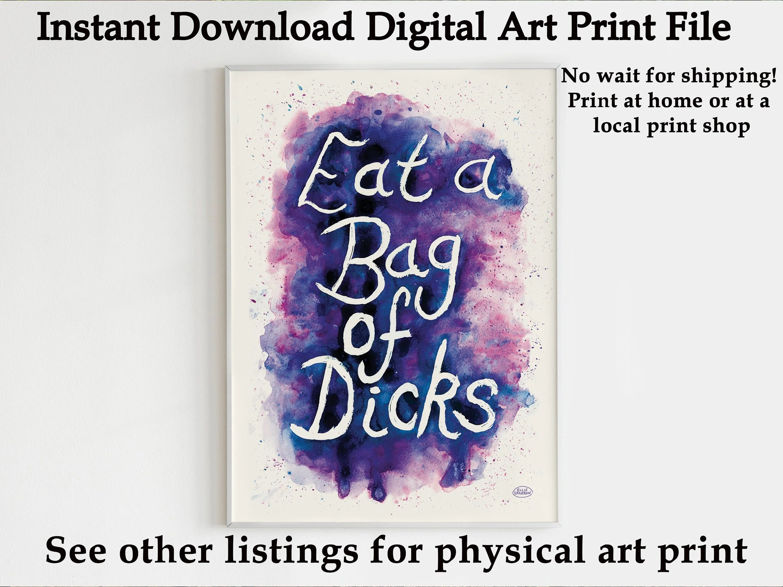 Swear Art Digital Print - Swear Art Instant Download- Rude Art Download - Silly Office art - Funny Rude Art - Rude Art gift - Profanity Art