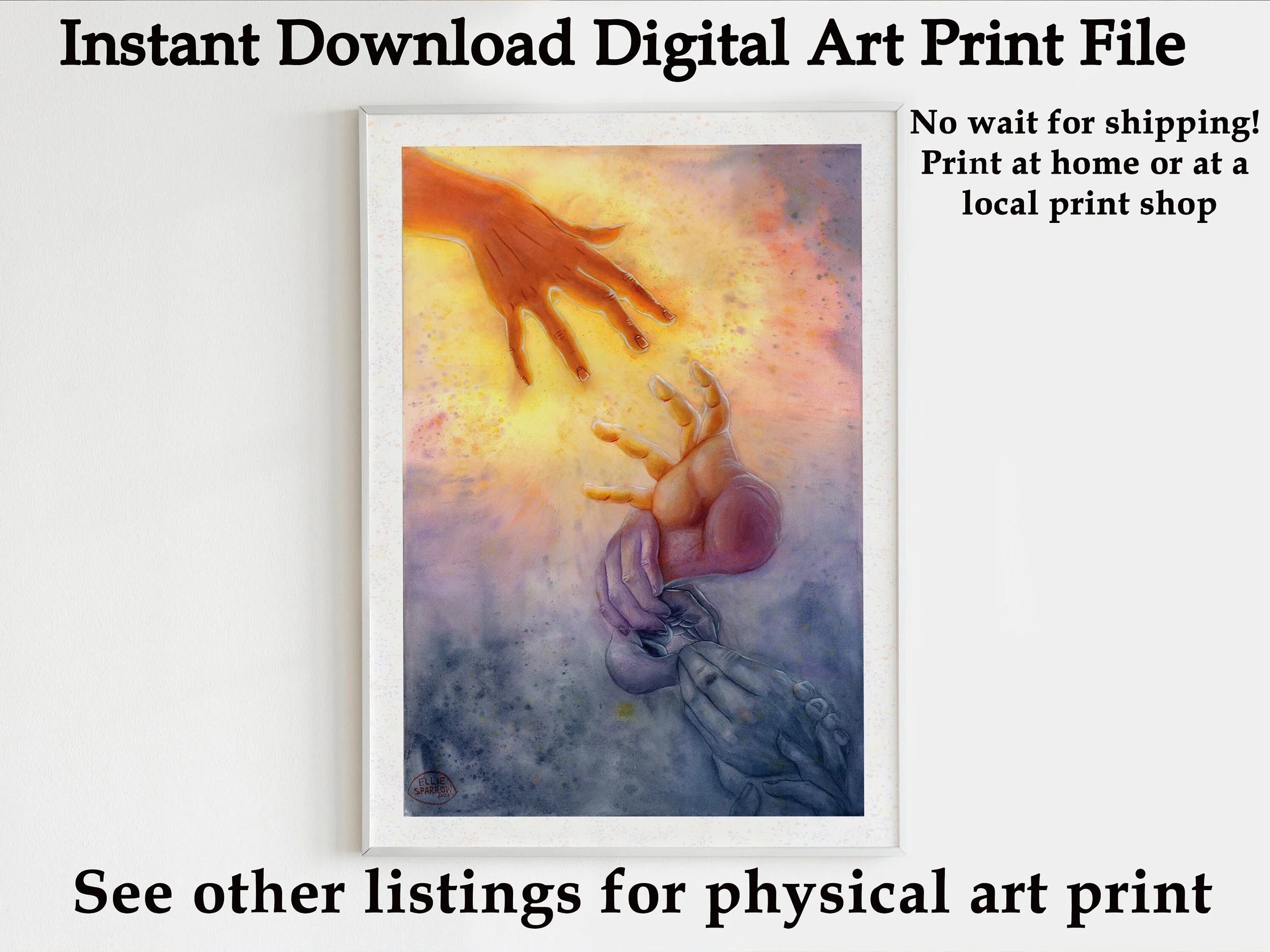 Instant downloadable Art - Hopeful Watercolour art - Emotive Art Print at Home - Trauma Recovery Art Print - Meaningful Digital Art Print