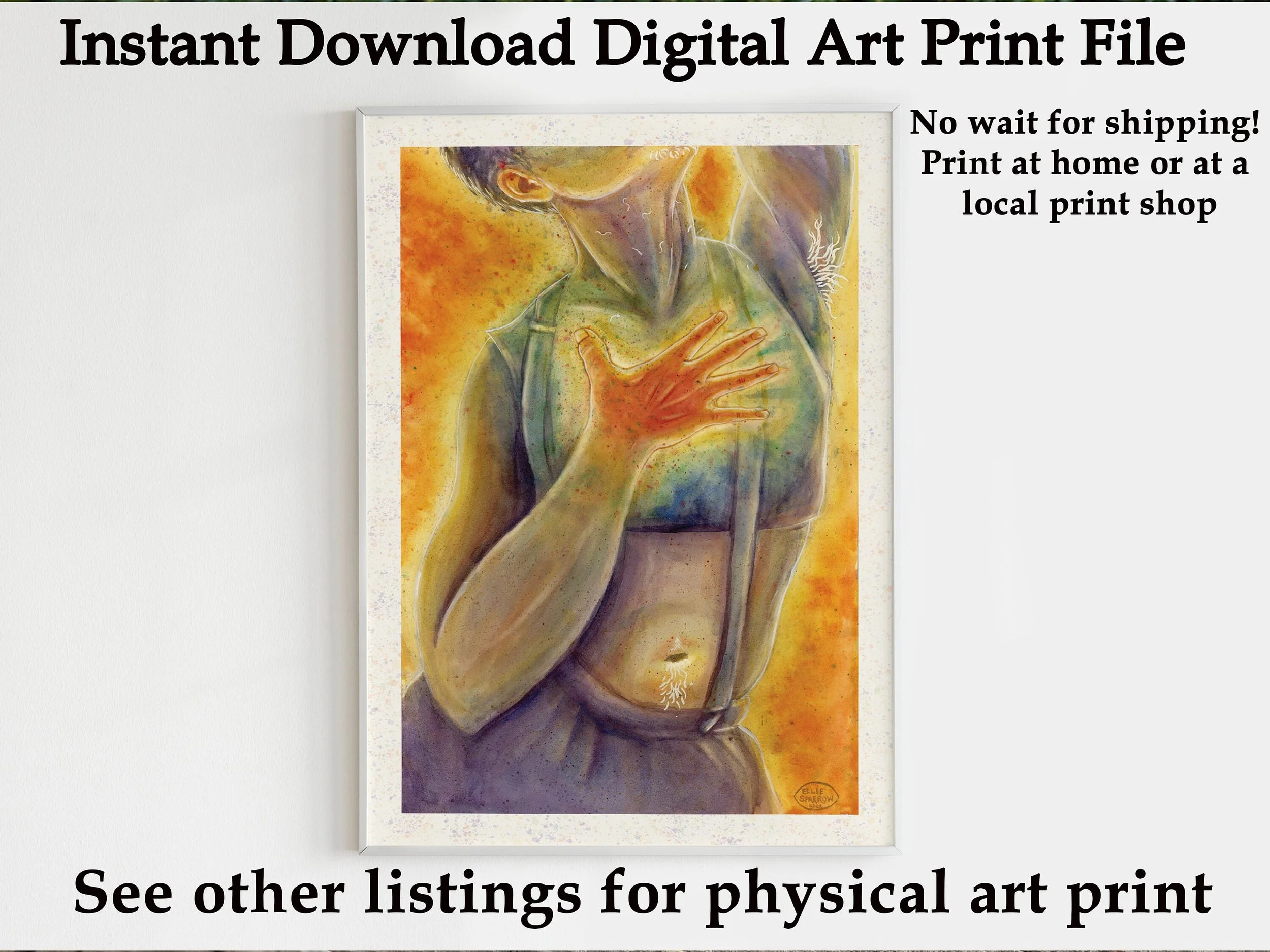 Print at home art print - Pride original art print - Pride watercolour art - Pride themed art - LGBTQ+ Art - Queer joy art - Queer art gift