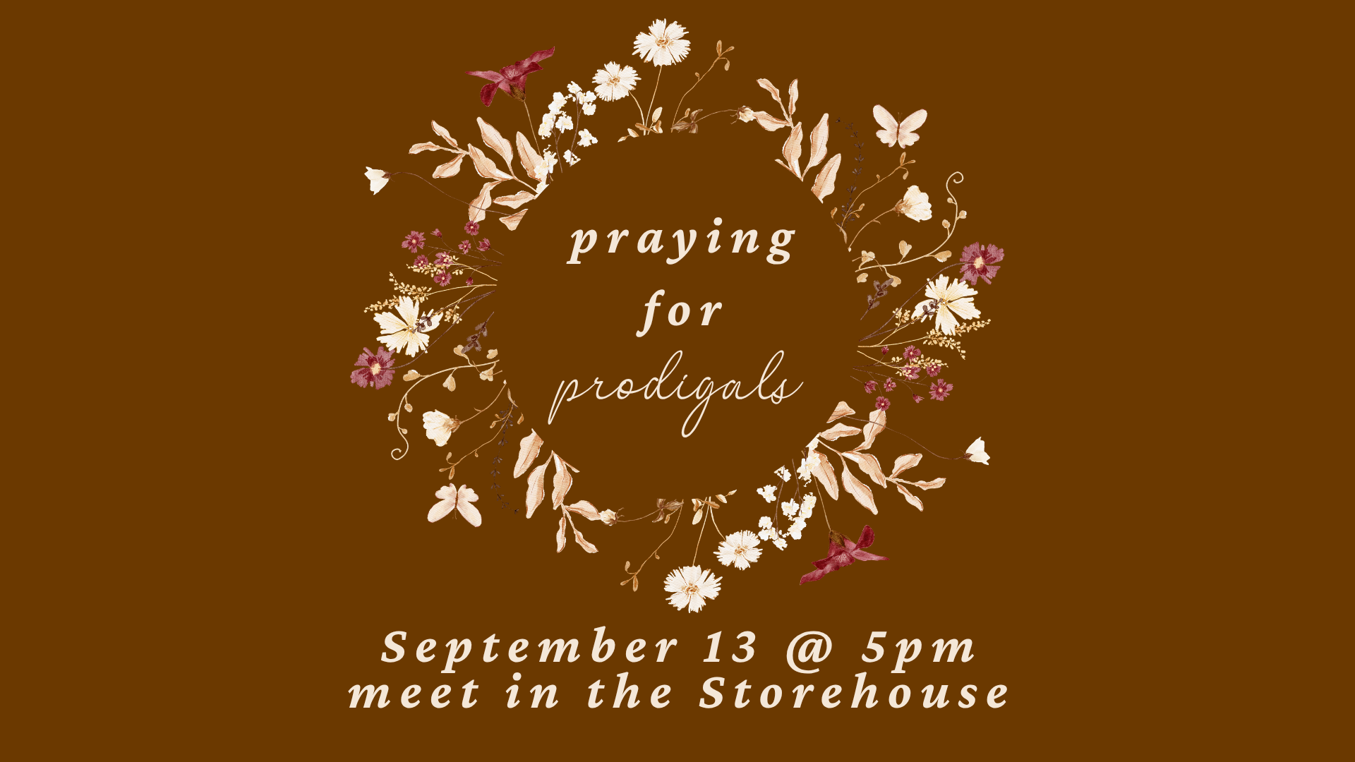 Sunday, September 13: Join our DBC Women’s Ministry for a time of monthly prayer for loved ones and friends who have wandered from the Lord. 