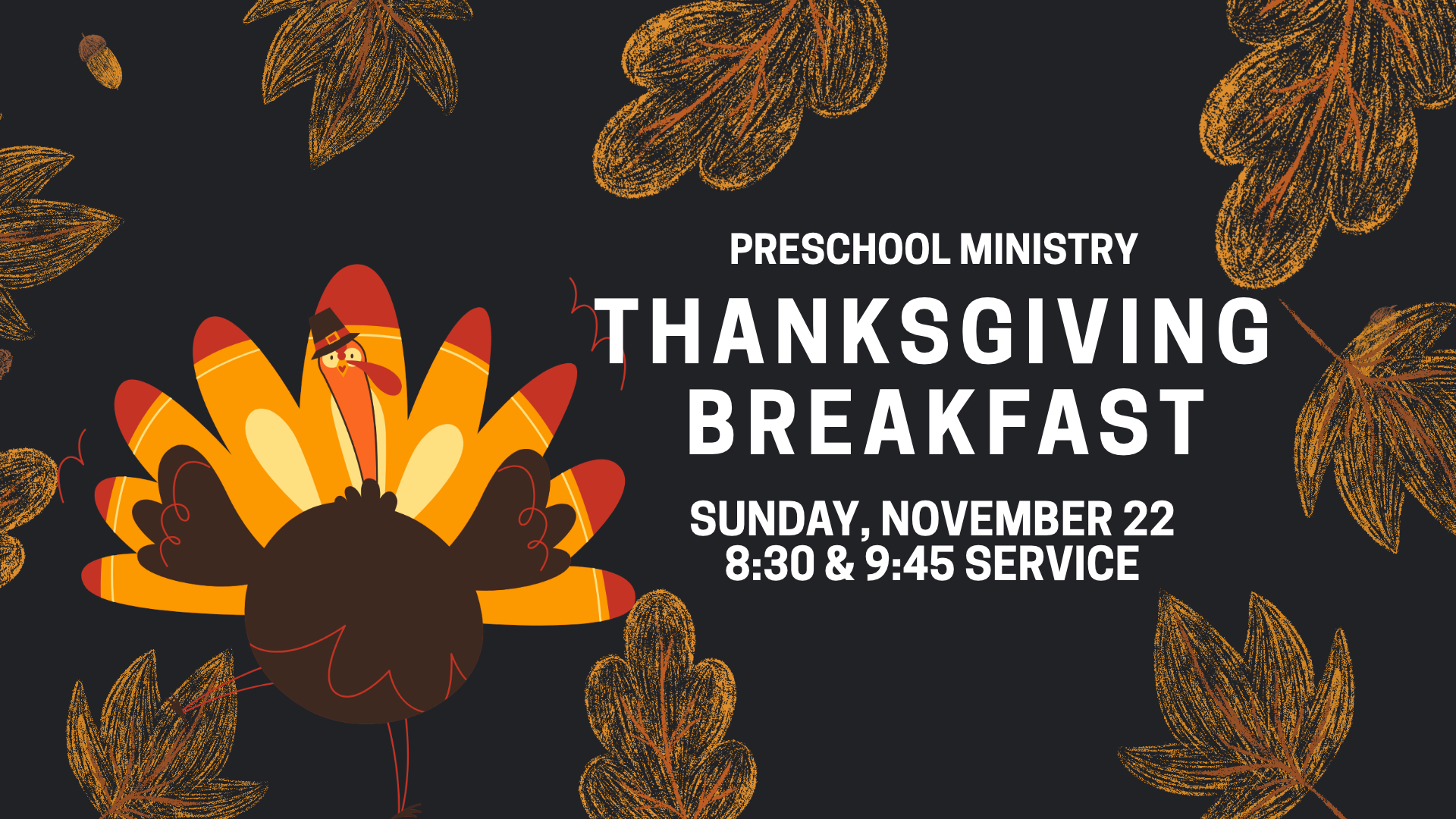 We're excited to celebrate Thanksgiving with our Preschool and our Children on November 22! Preschool will have breakfast during 8:30 & 9:45 hour, Children will celebrate during 9:45! We are so grateful for our kids at DBC!