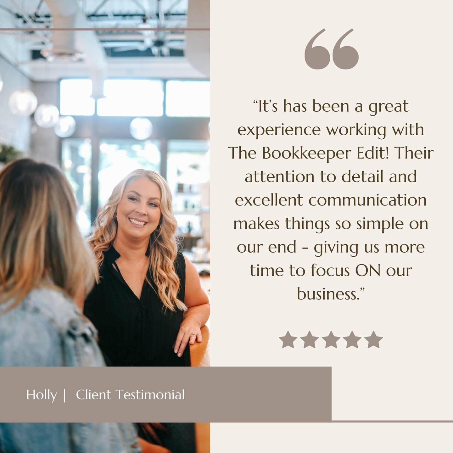 Who said bookkeeping can't be heartwarming? 📚❤️ We're feeling the love from our amazing client Holly who just gave us the warm fuzzies with their testimonial. Thank you for entrusting us with your books and letting us be a part of your financial jou