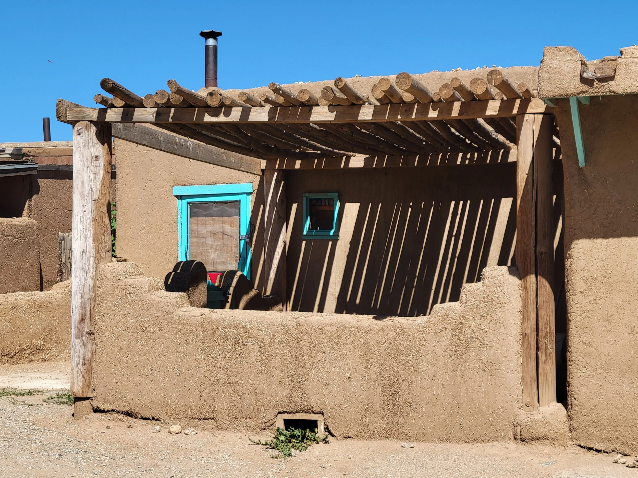 Turquoise Against Adobe