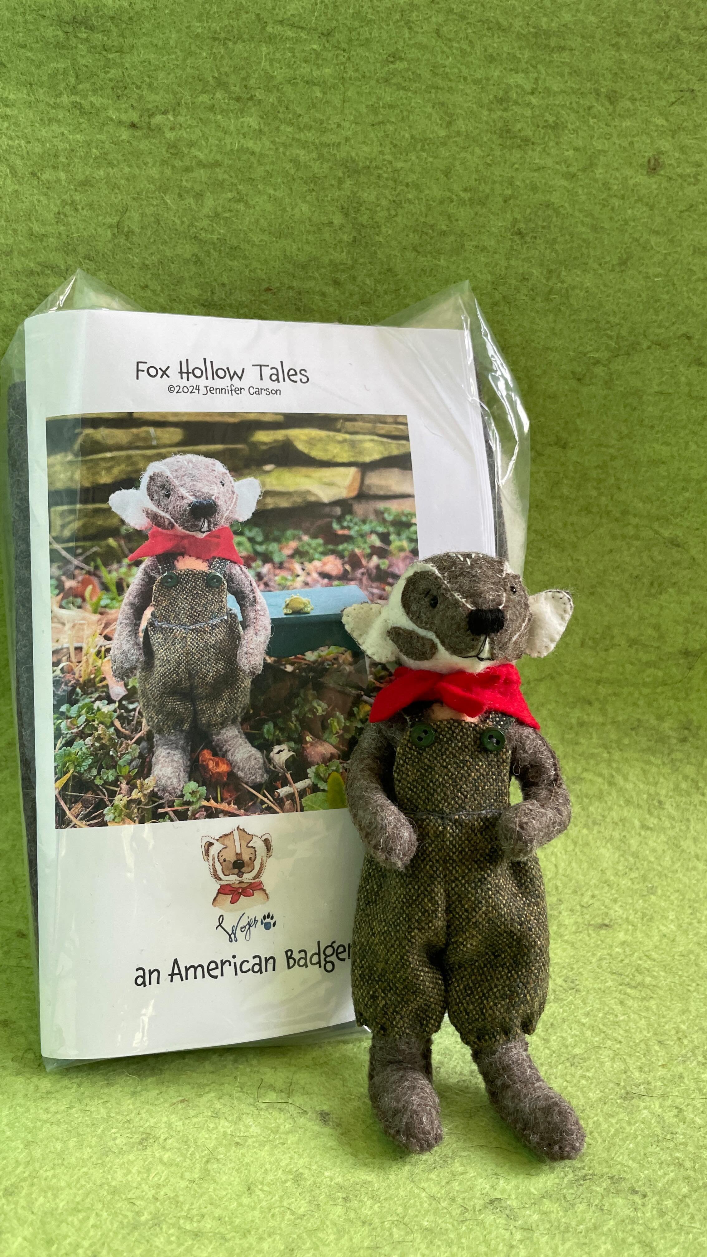 Sewing kits for Wojer, the American Badger who is the main character in my first Fox Hollow Tales series, Wojer &amp; the Wizard of the Wood, are now available! Put a 🪡 in the comments and I&rsquo;ll send you the direct link! #sewingforkids #heirloo