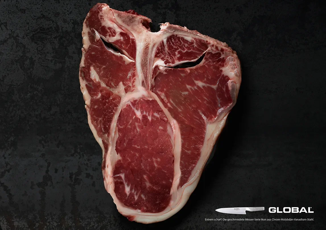 Print Anzeige Grafik Plakat Kampagne Global Messer