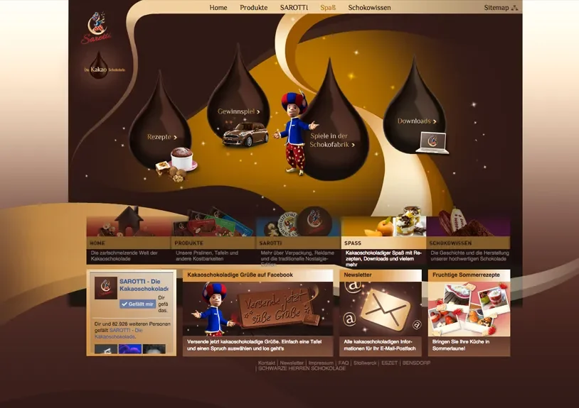 Website Sarotti Packaging Grafiken Schokoladenverpackung Grafikdesigner