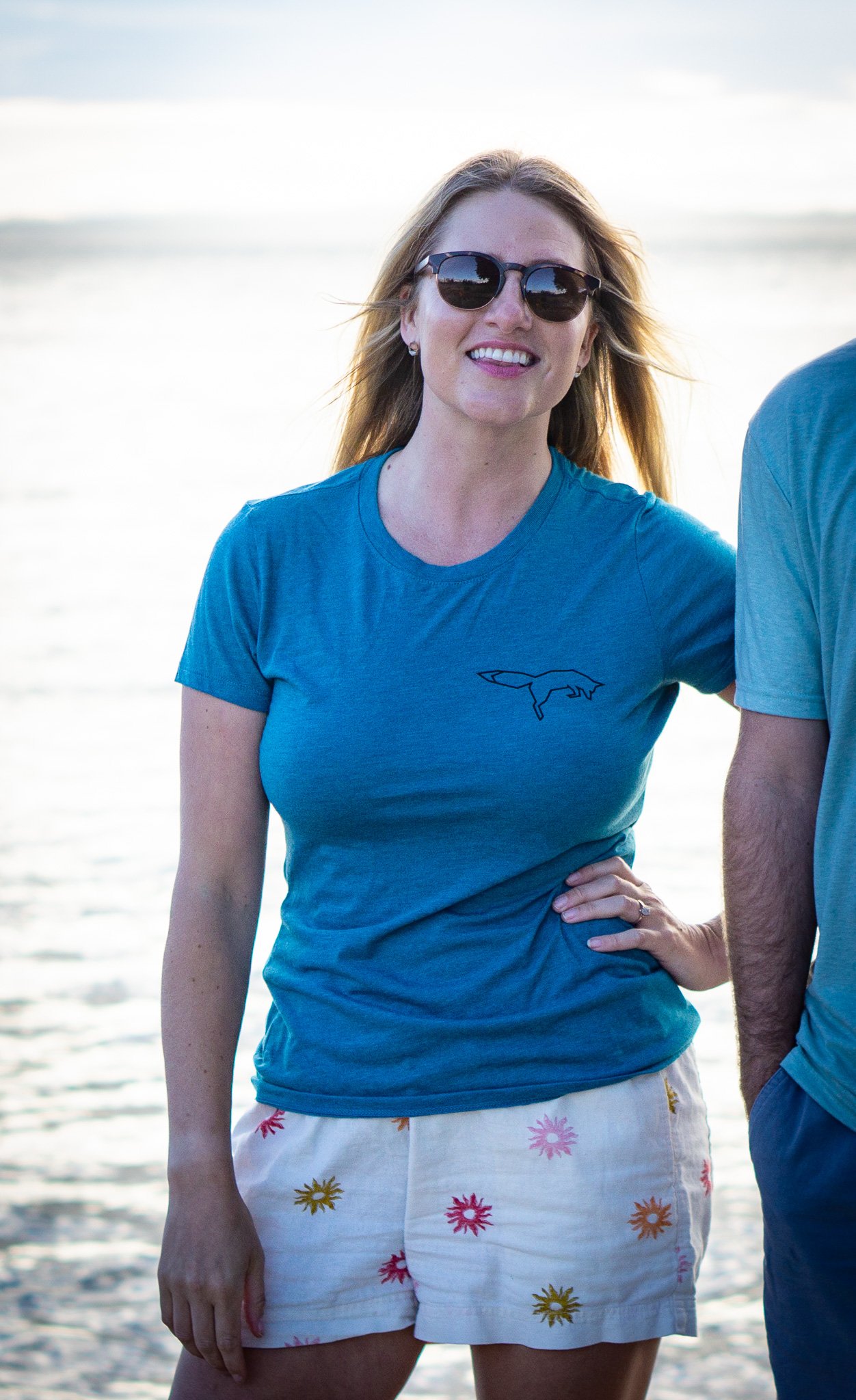 Ladies' Dig Deep flagship t-shirt with Dig Deep Tours fox logo and mountain bike tours