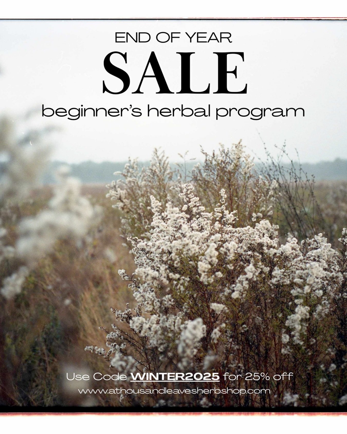 Decided to offer an end of the year sale on our Beginner&rsquo;s Herbal Program because maybe you want to give the gift of herbal empowerment and education??? 

Use code WINTER2025 for 25% off - expires on December 31st. 
 Whether you&rsquo;re new to