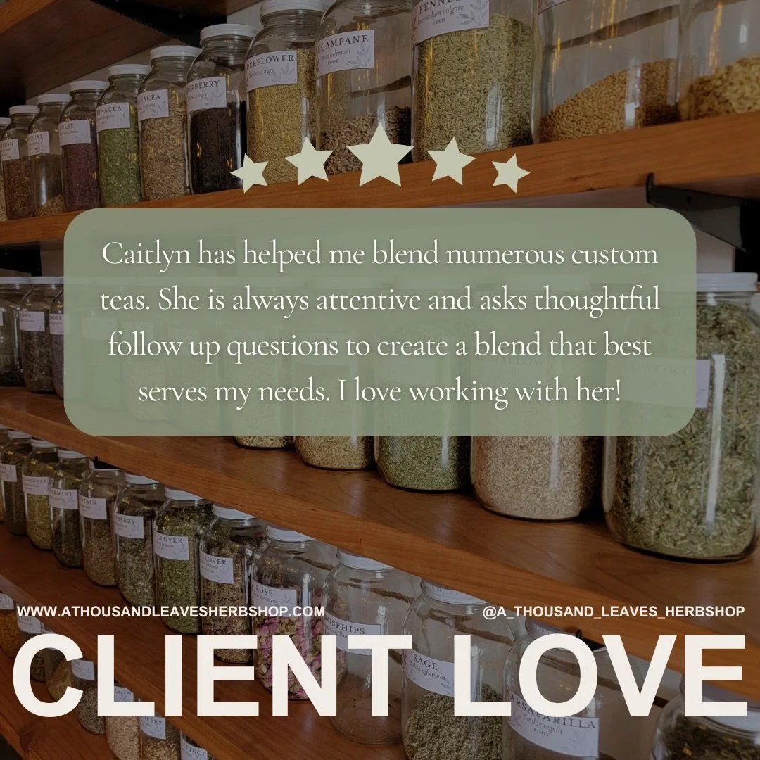Just dropping some client love from a recent review for Caitlyn! 
She isn&rsquo;t on the Internet, but we are lucky to have her at the shop and wanted to give her a shoutout. 
She has a background in TCM, having gone to acupuncture school, and is cur