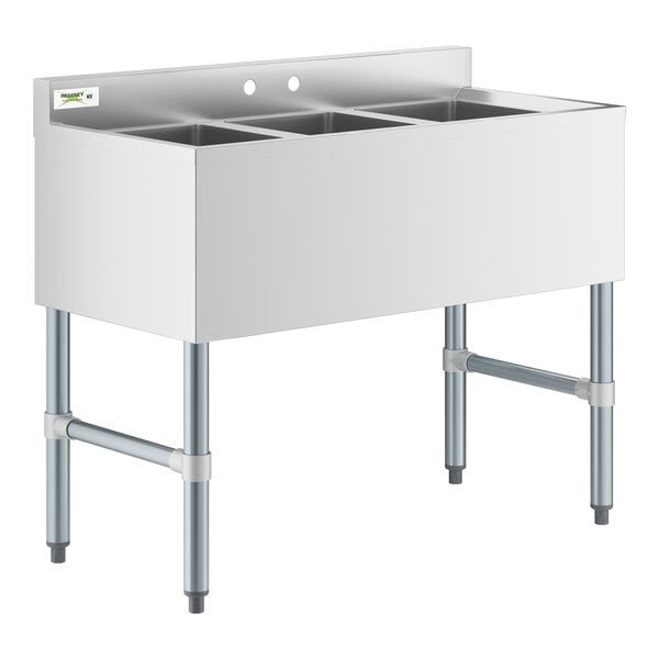 Stainless Steel 3 Bowl Under bar Sink