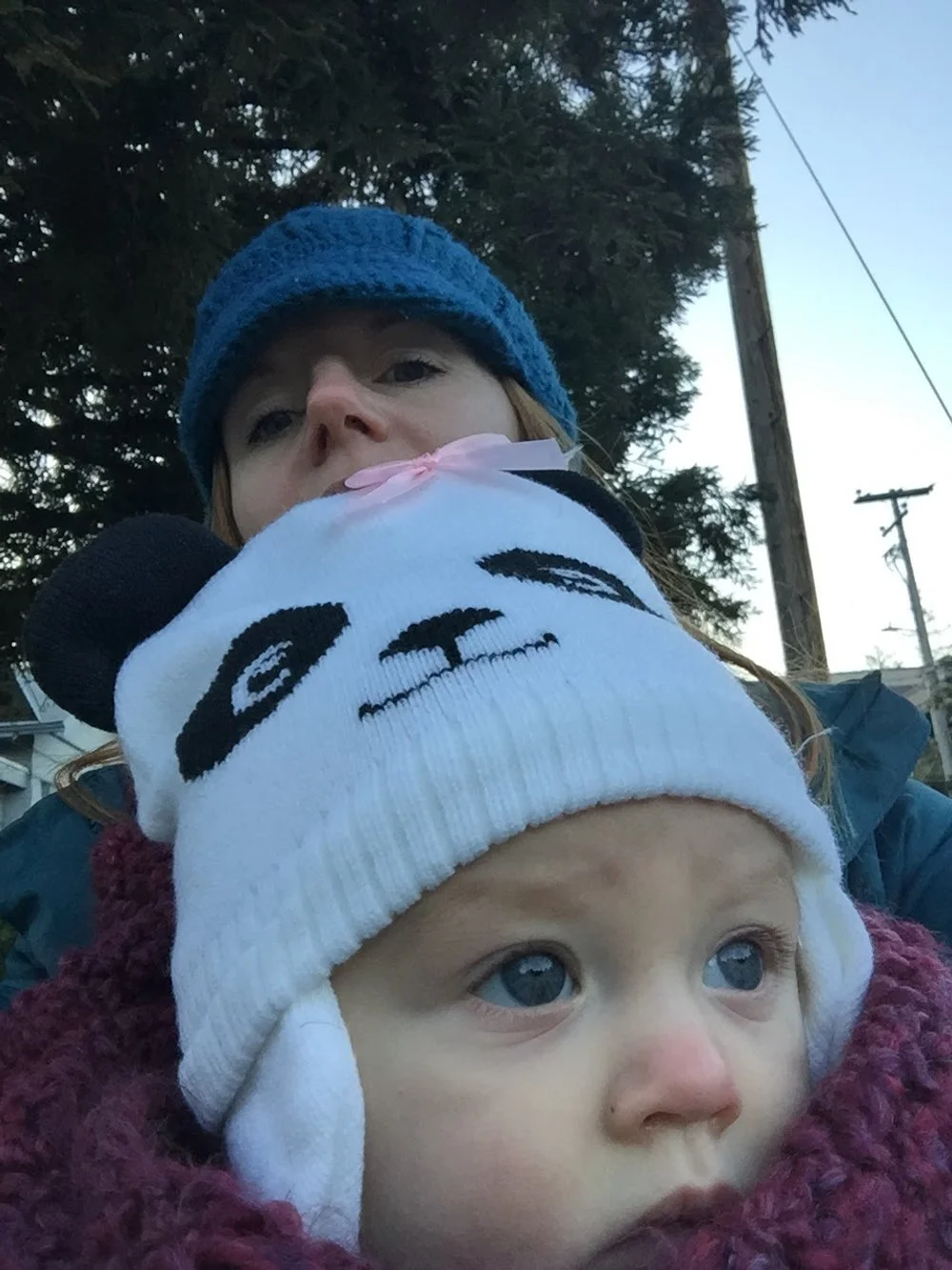 mom baby bundled walk