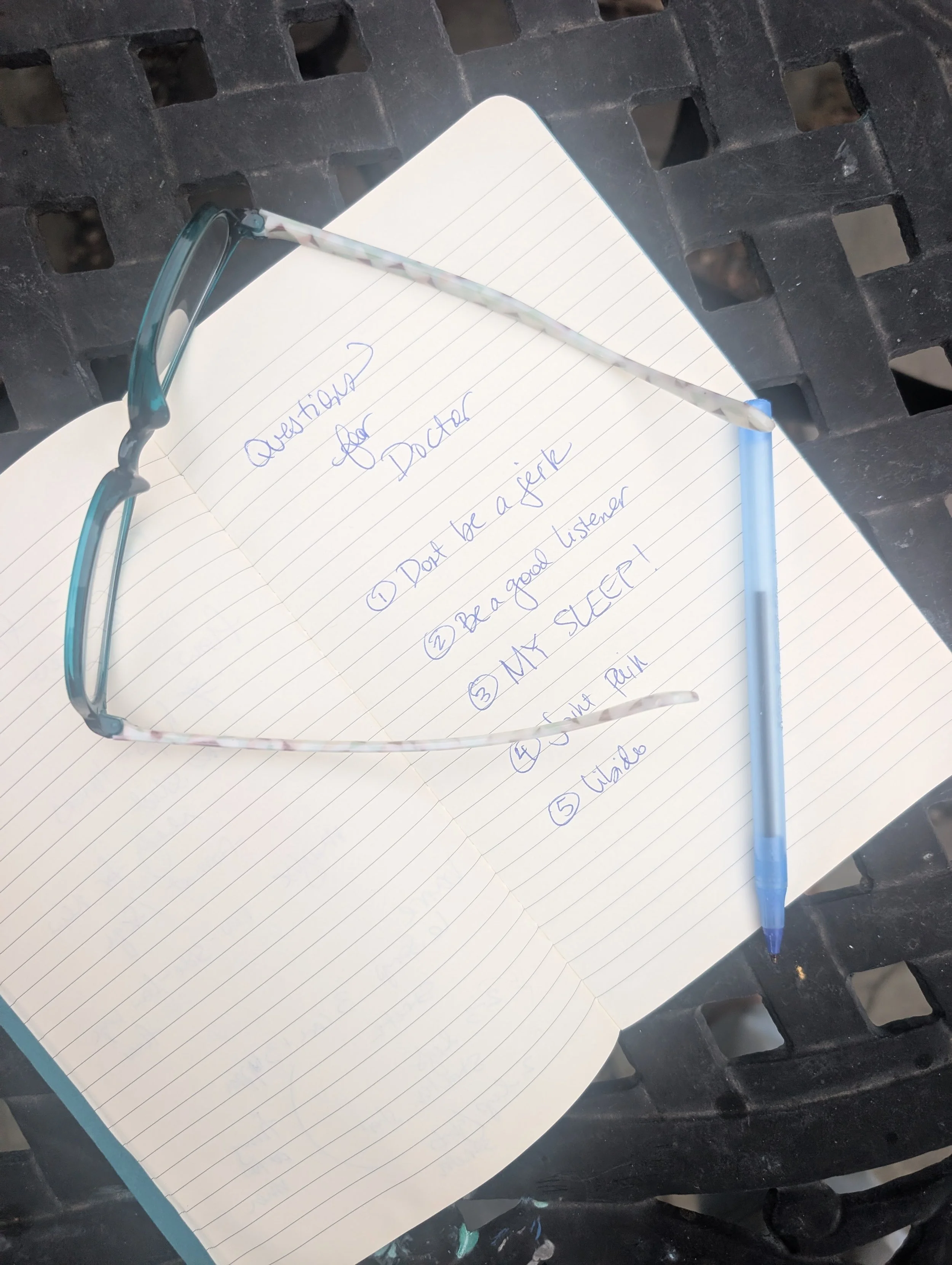 questions for doctor notebook