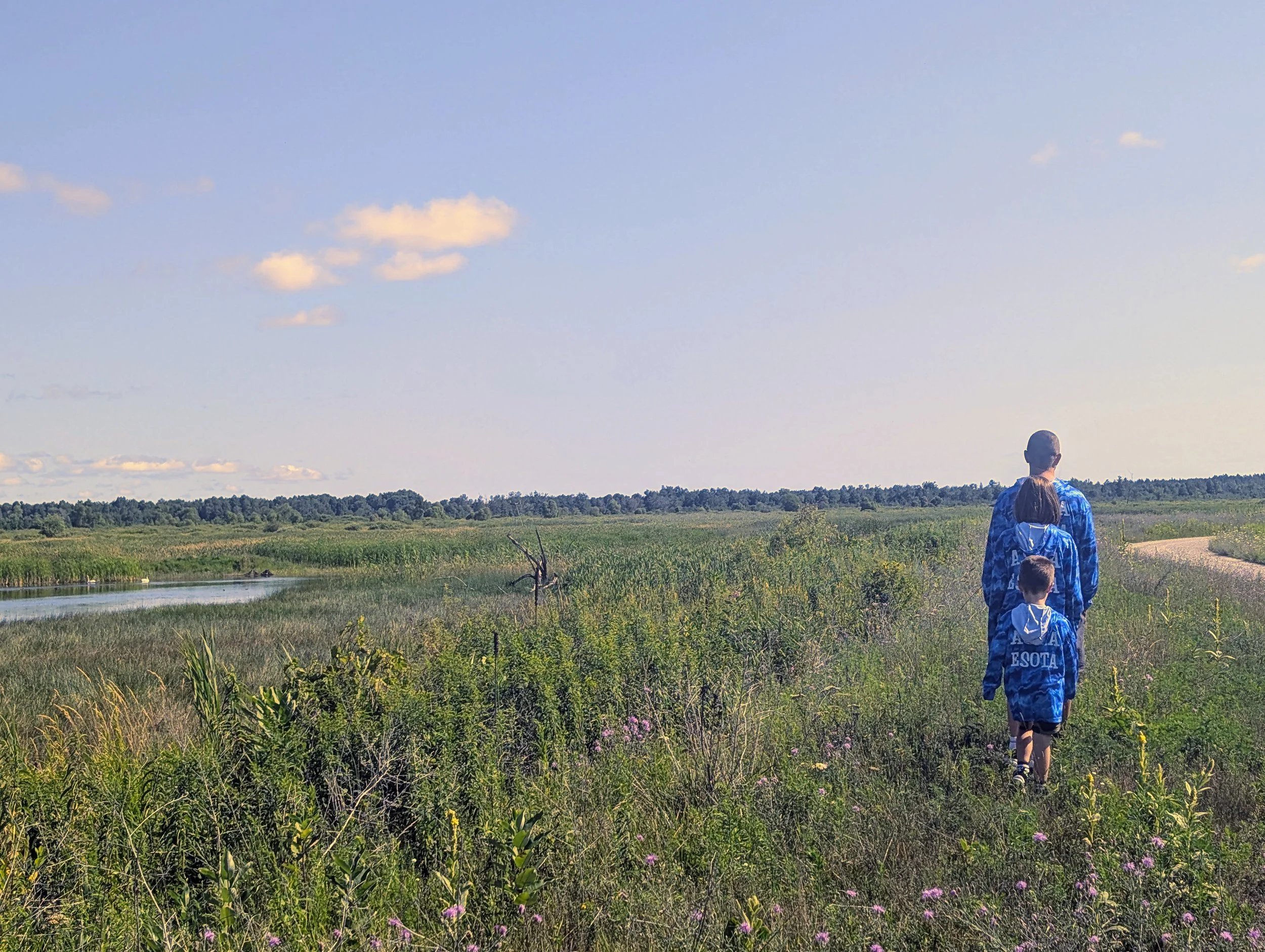 family walk marsh