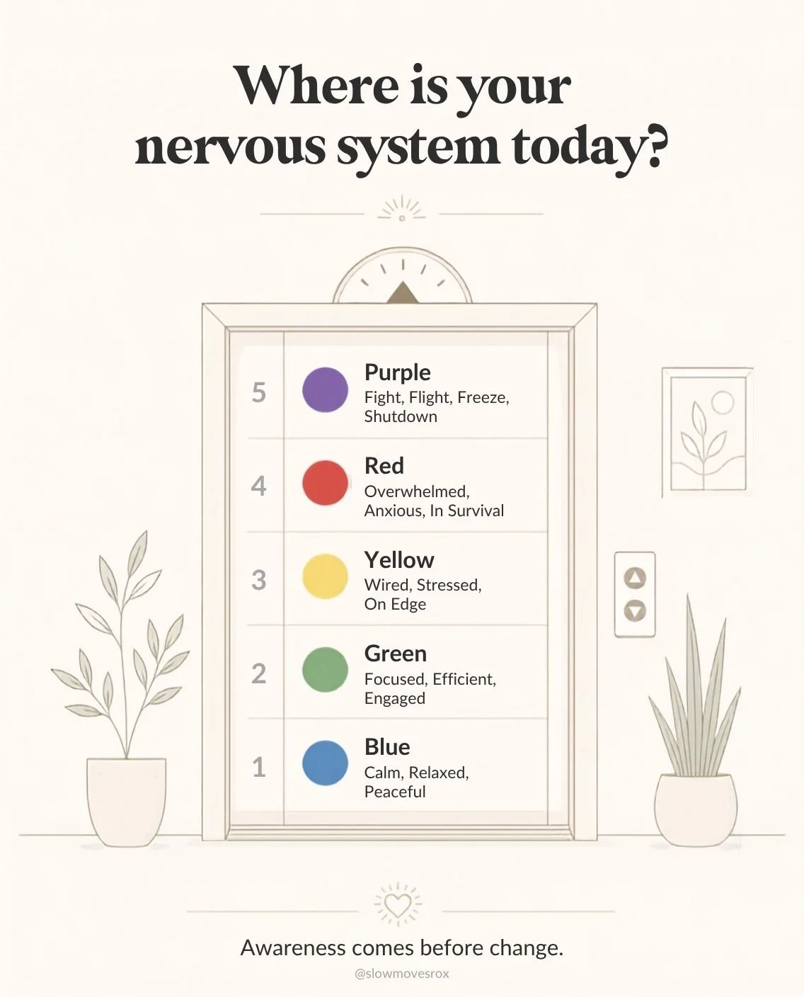 Nervous system elevator levels poster