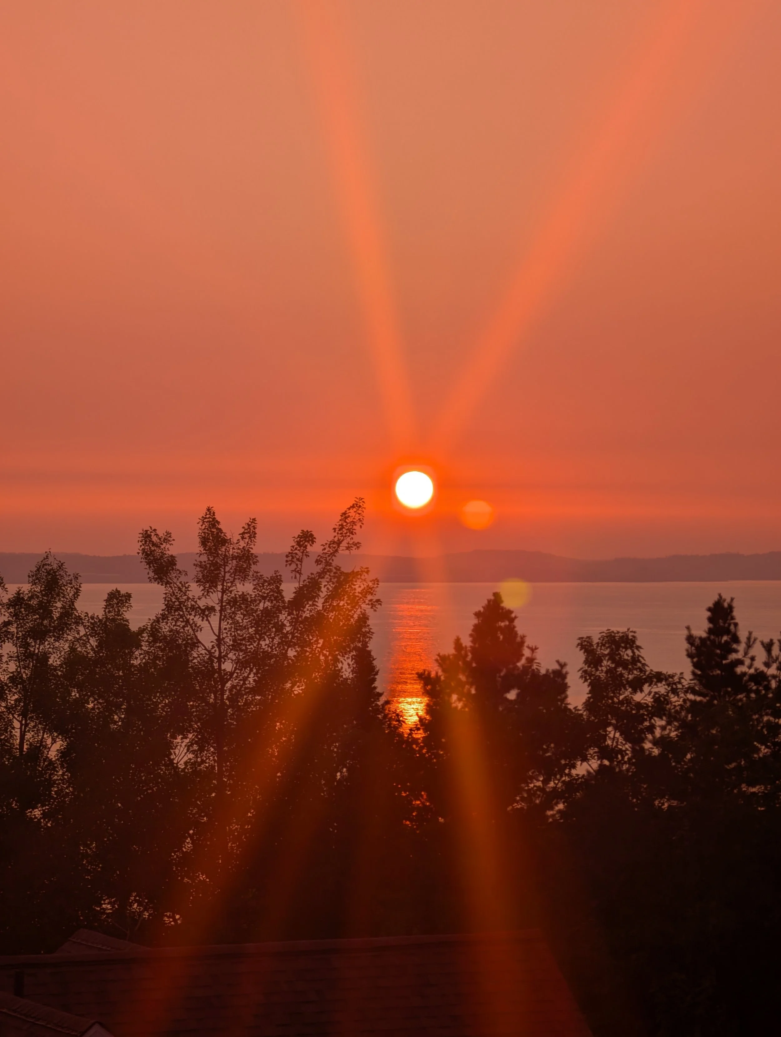 sunset lake superior