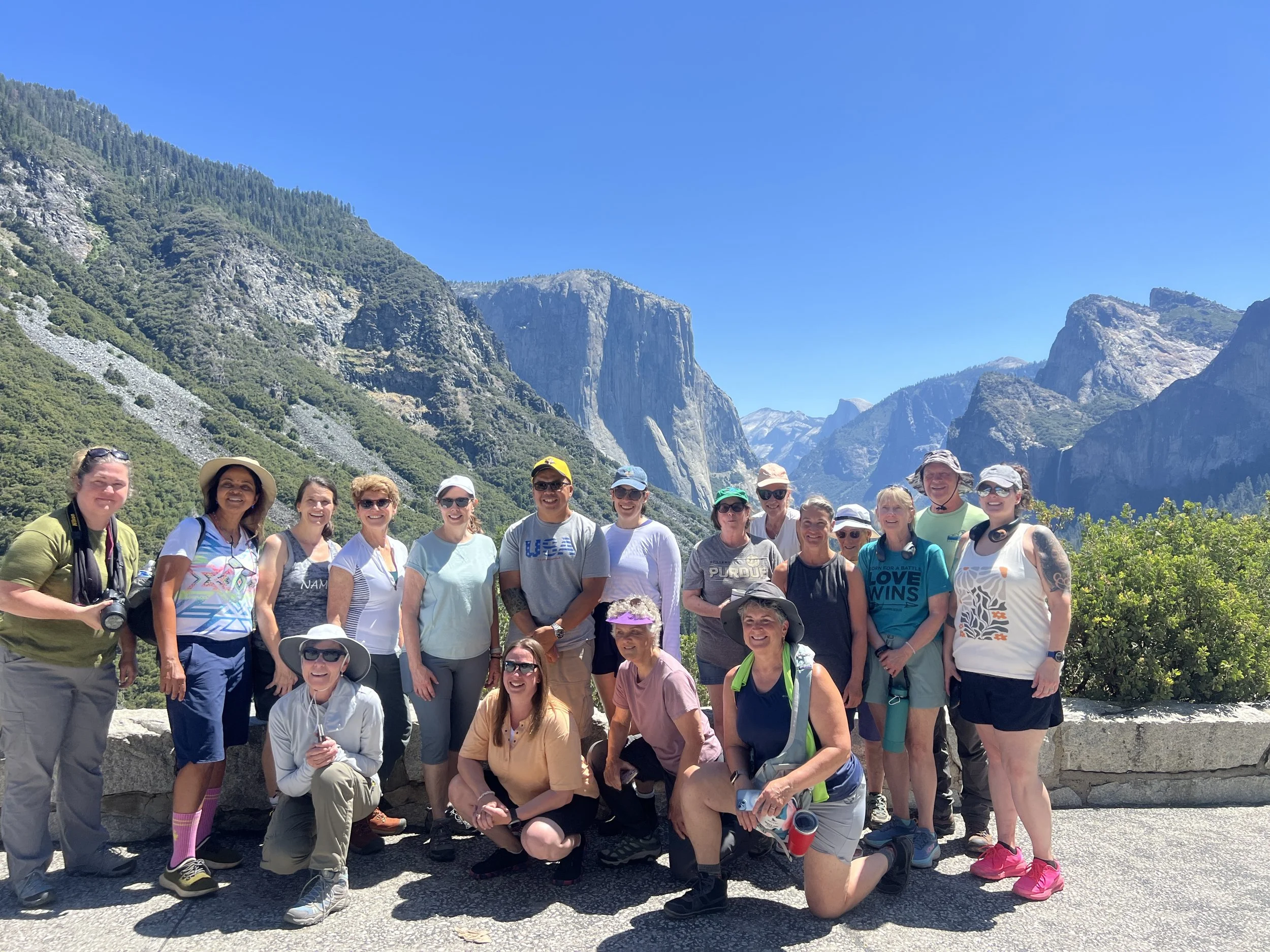group yoga and hiking retreat in yosemite national park