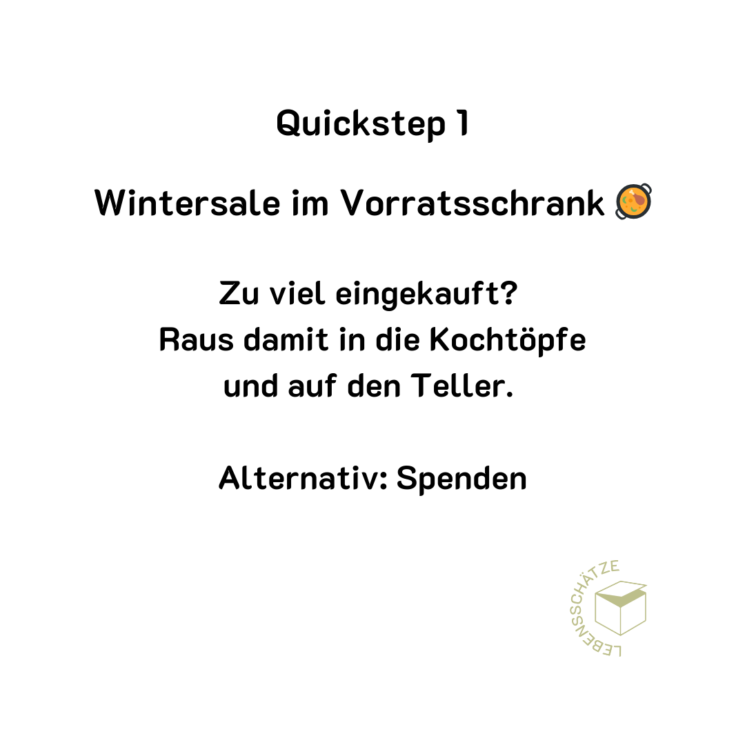 Zu viel eingekauft? Raus damit in die Kochtöpfe und auf den Teller. Alternativ: Spenden