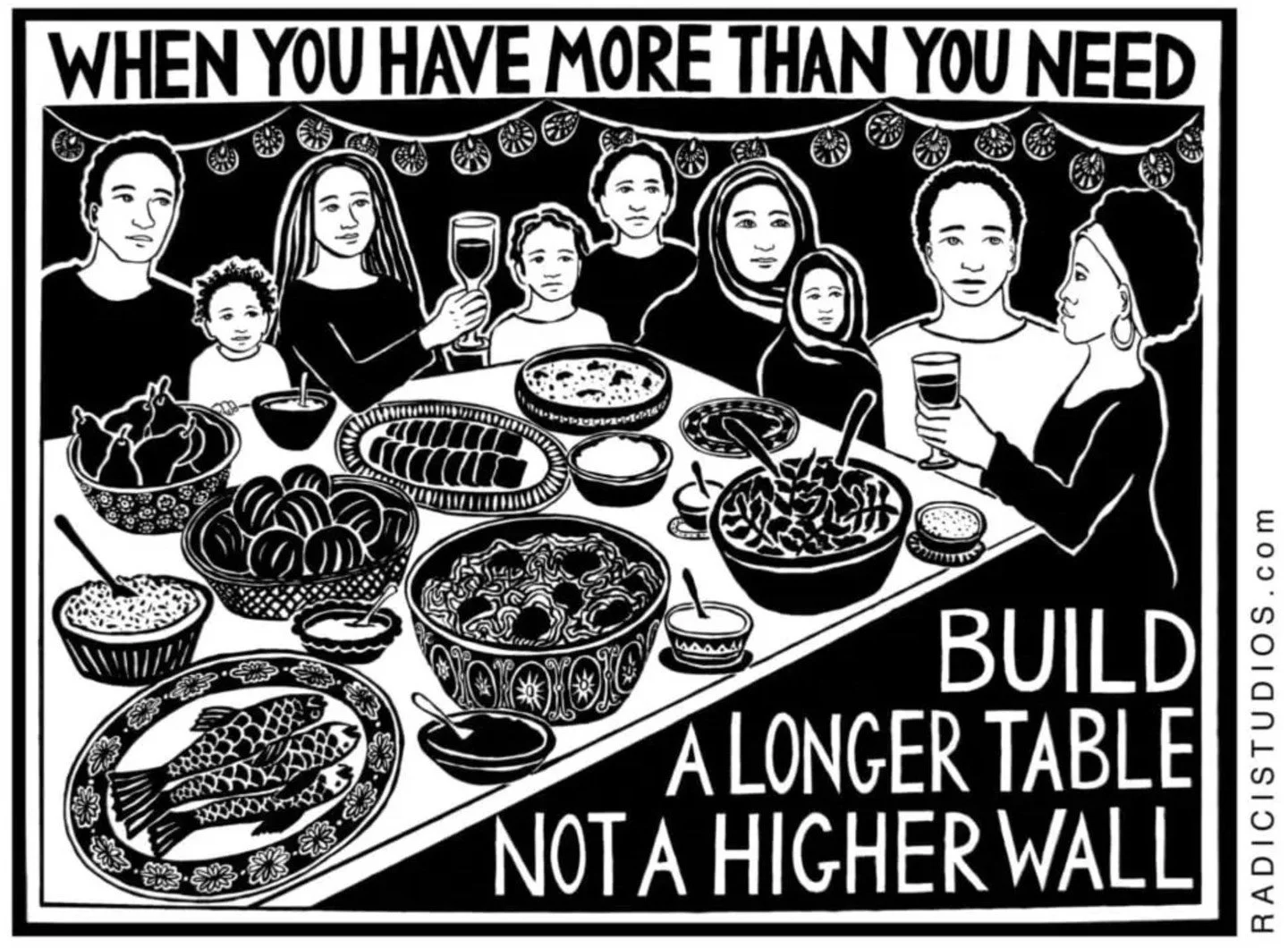 Jesus the Anti-capitalist - What we should do when we have more than enough. This week's newsletter at Newsletter link in our bio.
Cover Image:&quot;Build a Longer Table&quot; by Jen Bloomer from Radici studios