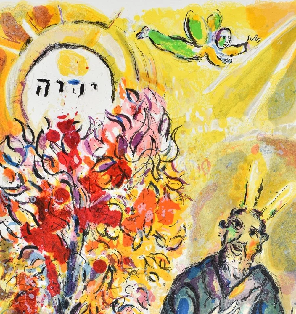 Breath on me, breath of God - This week's newsletter can be found at the link in our bio. 

Art: Moses and the burning bush, Marc Chagall, 1966.
