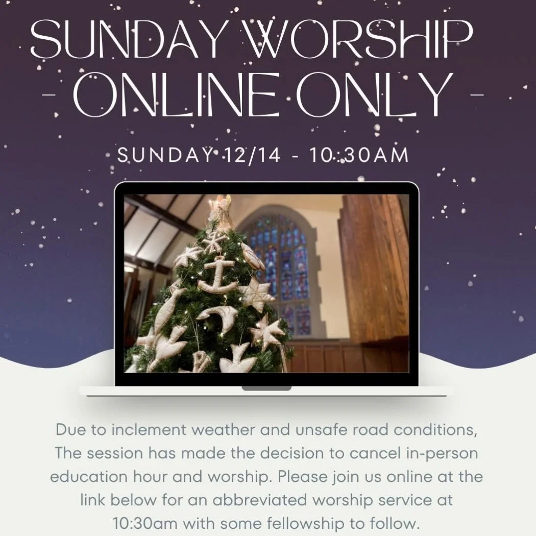 In person worship cancelled tomorrow - Join us online at 10:30 at the link in our bio