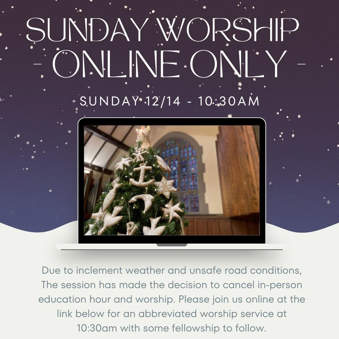 In person worship cancelled tomorrow, Join us online!