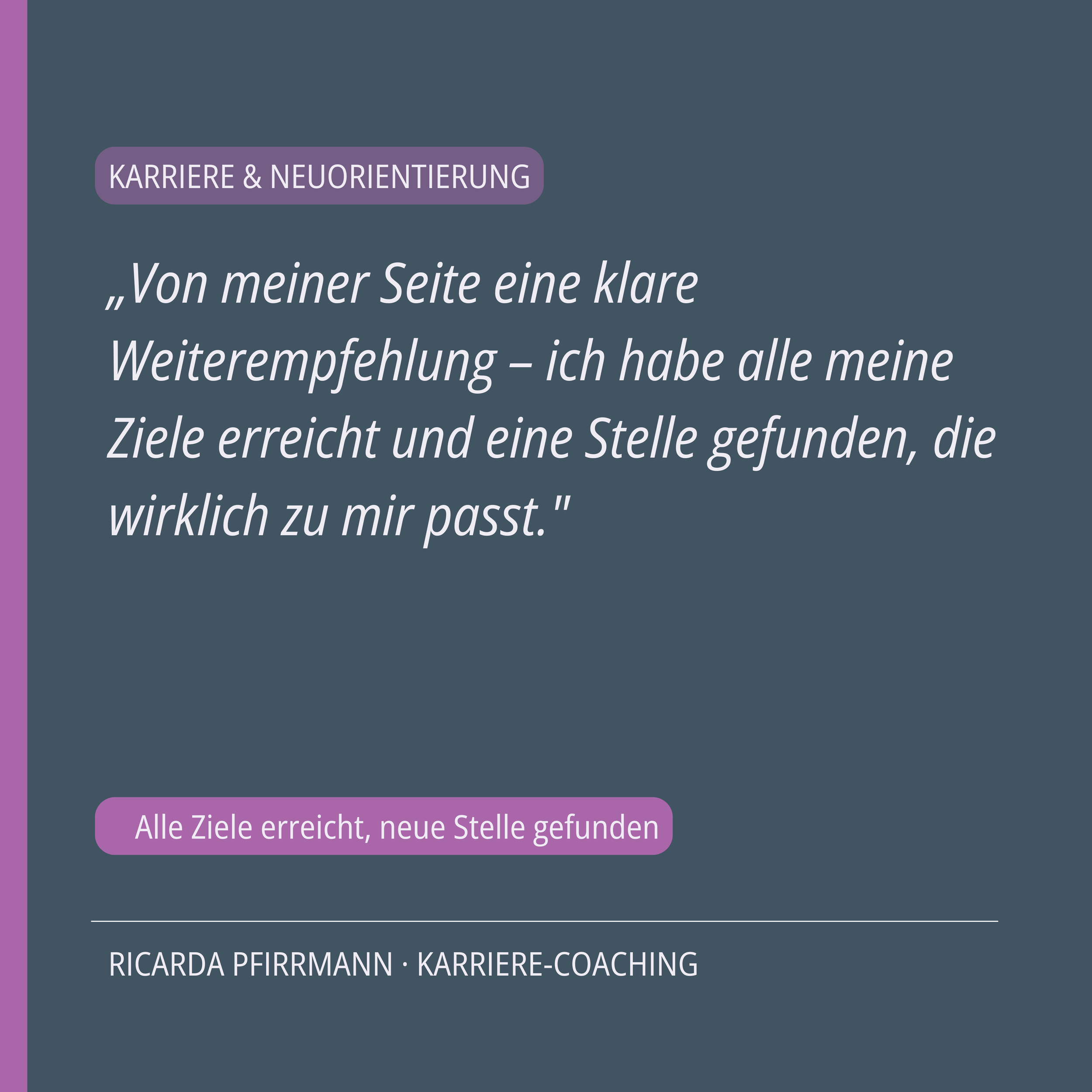 Testimonial Karriere-Coaching — alle Ziele erreicht und neue Stelle gefunden, Anne-Kathrin Fiala, Lioness Business Coaching Potsdam