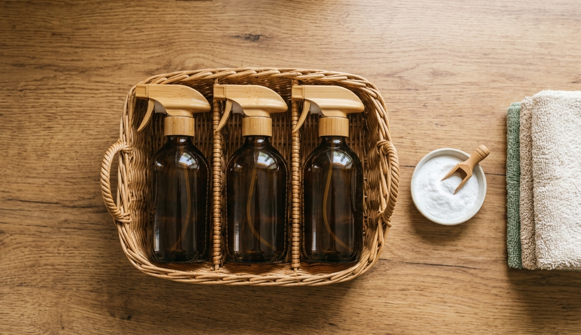 DIY cleaners and reusable spray bottles