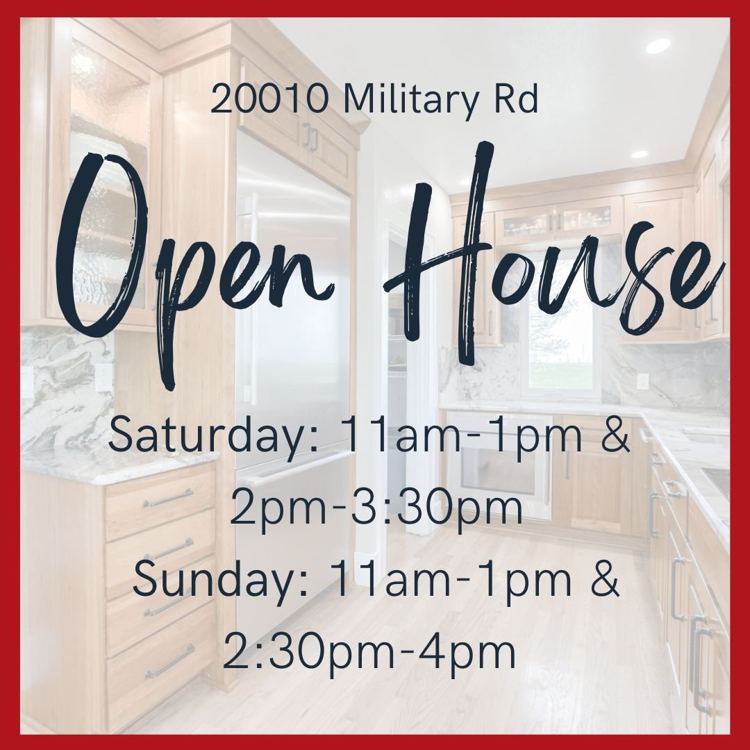 📢Open House Alert!!! 
📆Saturday: 11am-1pm &amp; 2pm-3:30pm
📆Sunday: 11am-1pm &amp; 2:30pm-4pm 
20010 Military Road📍 
$650,000💲
4 Beds🛏️ 
2 Baths🛀 
4 Acres 🌲
2,254 SQ FT📏

View the full listing here 👇
https://ow.ly/lRNa50RjTmJ

#KyleFaganRea