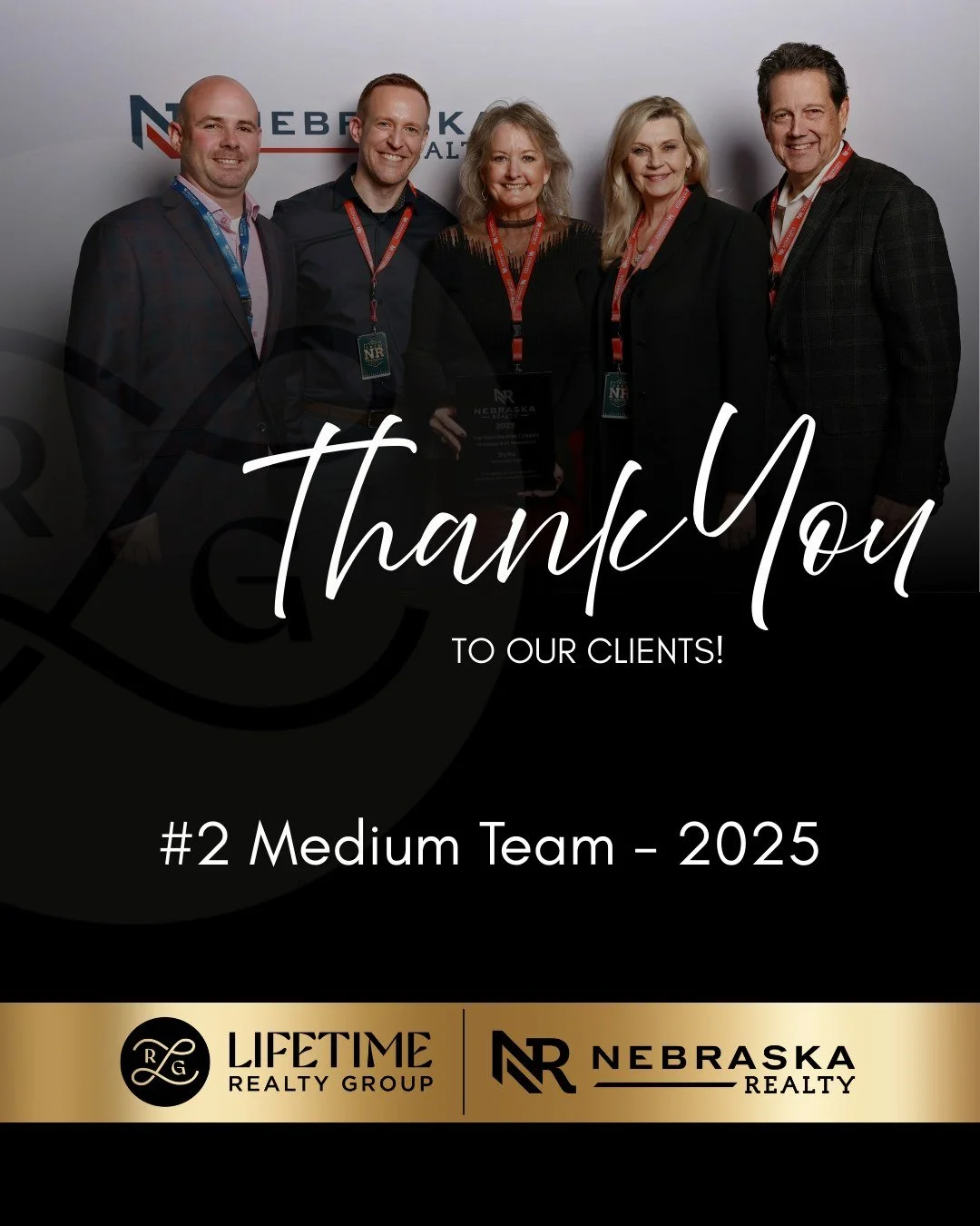 Last night our team was honored to receive #2 Medium Team at the Nebraska Realty annual awards show. Your trust means everything to us, and we&rsquo;re so thankful to be part of your lives. Here&rsquo;s to another great year helping more families fin