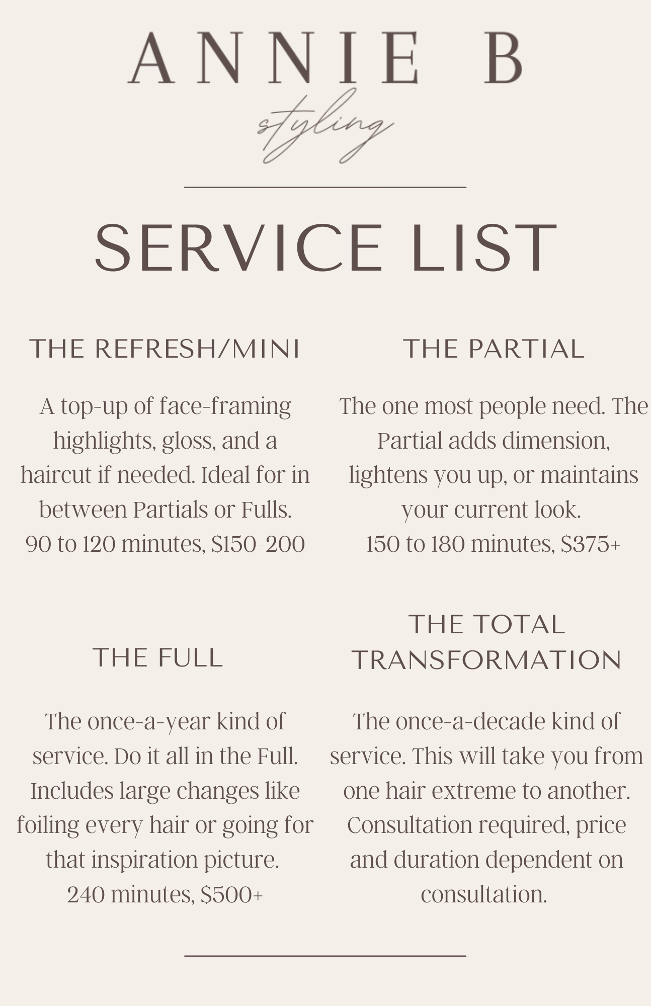 Service Sheet