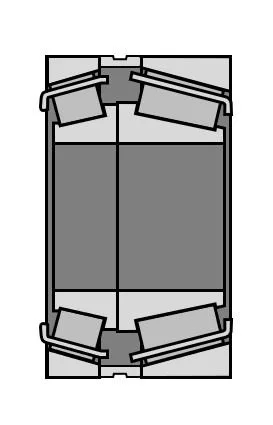 image showing a set of tapered bearings with a spacer ring between the outer rings.