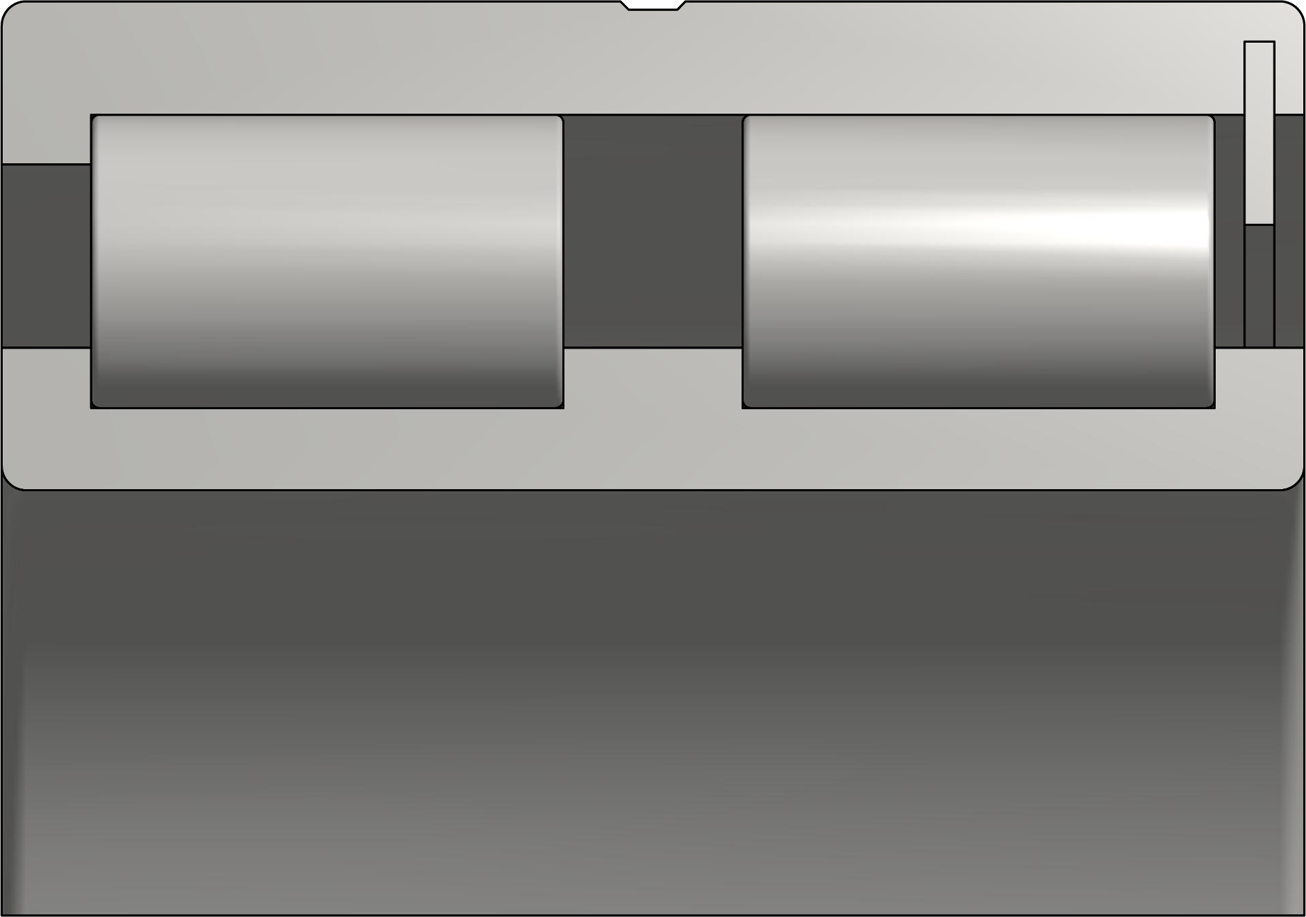 image showing a cross-section of NNCF full compliment type cylindrical roller bearing