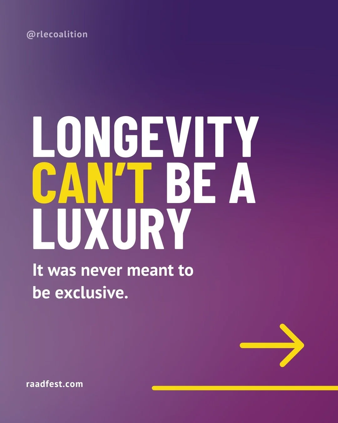 Longevity was never meant to be exclusive.

It is meant to empower you.

As the field grows &mdash; and the market grows with it &mdash; our mission remains clear:

&harr;️Bridge the gap. ✅Increase access. 👥Bring the best of longevity to everyday pe