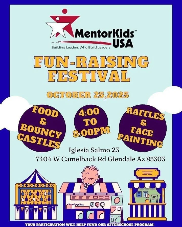 Join us this weekend for our Fall Festival — an evening full of fun, food, and family activities! 🎃🍂 Admission is free, so bring the whole family and enjoy games, music, and community fun. Don’t miss out on the celebration!
#MentorKids