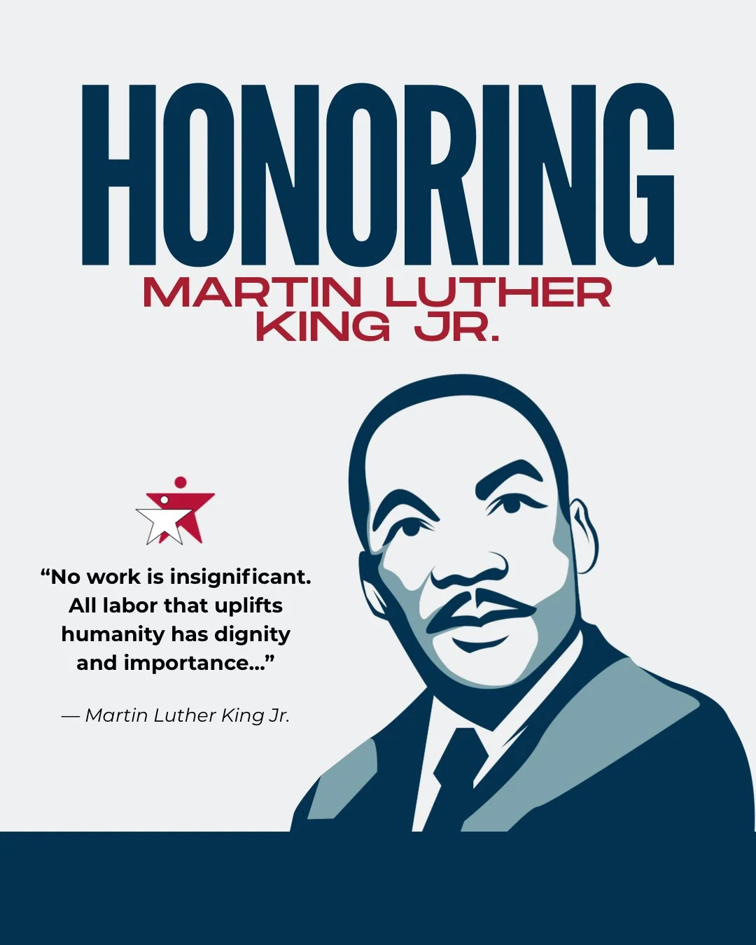 Honoring the legacy of Dr. Martin Luther King Jr.

His words remind us that dignity, service, and community are built through everyday actions &mdash; showing up, caring for others, and choosing to uplift one another.

Swipe through and share the quo